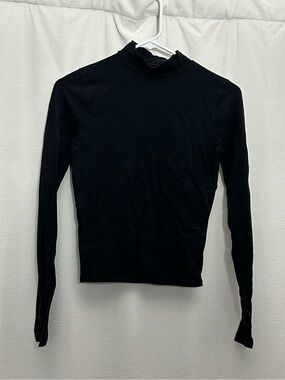 Hollister Black Long Sleeve Mock Neck Top